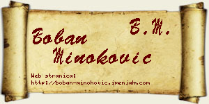 Boban Minoković vizit kartica